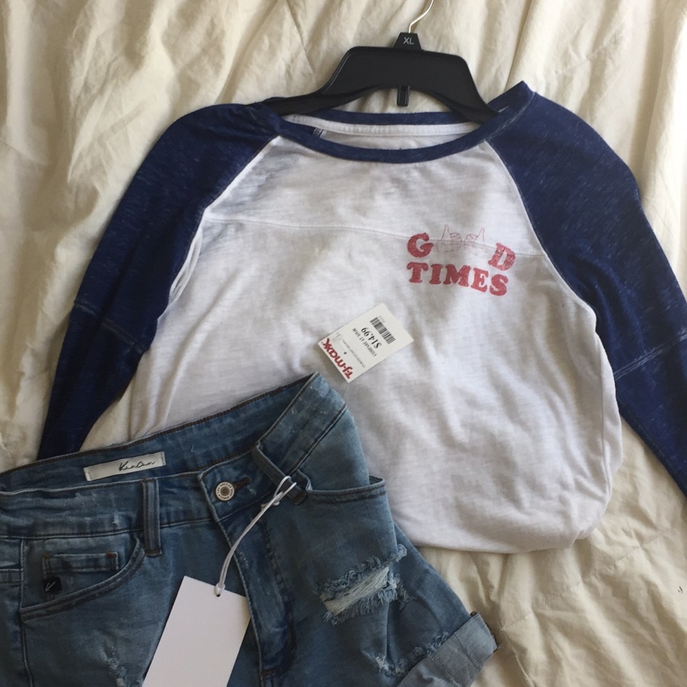 American Eagle Good Times Graphic Baseball Tee